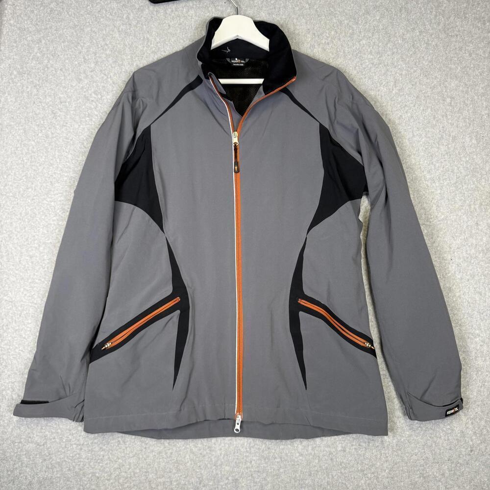 Kerrits Women's Size Large Grey Softshell Full Zip Racing Jacket Fleece Lined